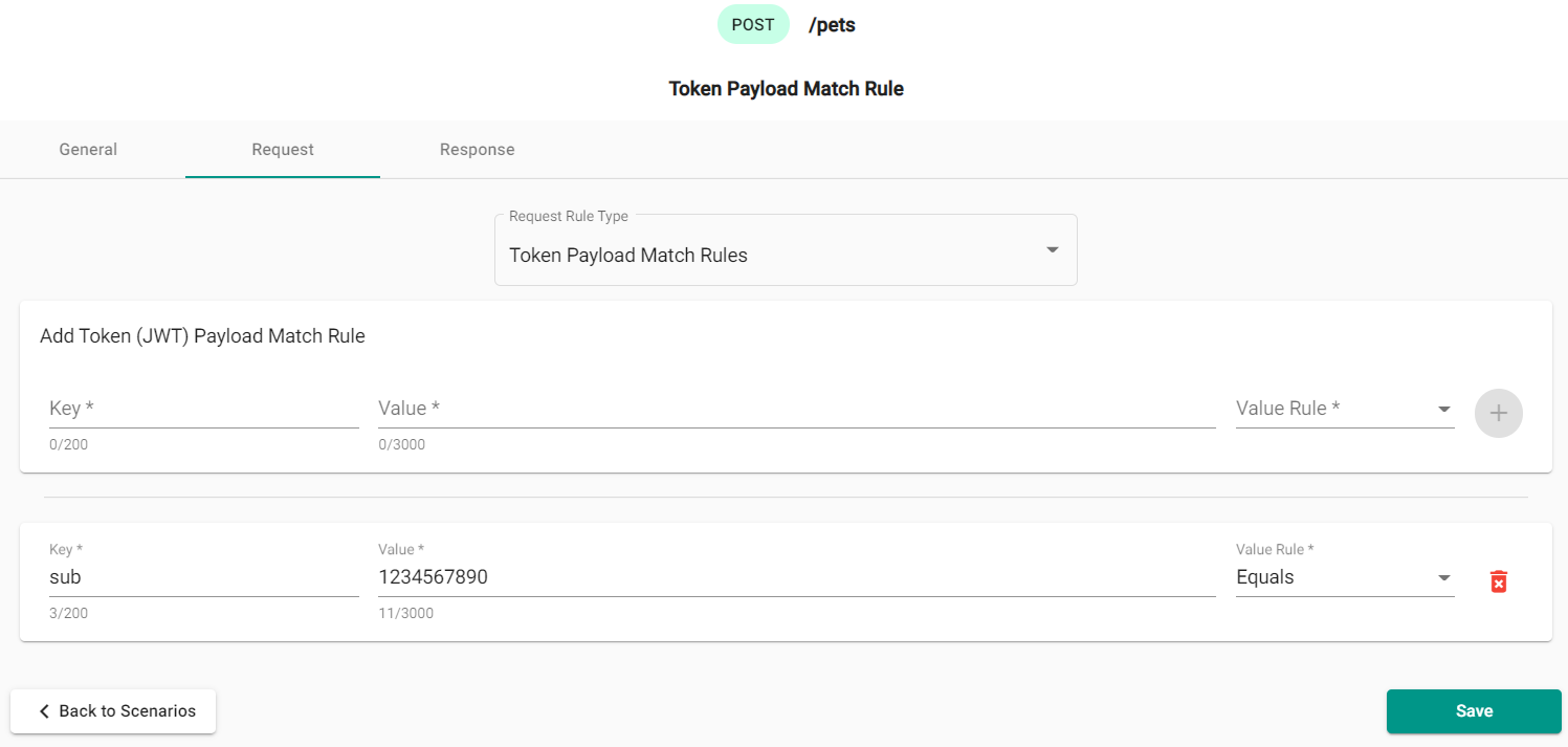Token Payload Match - Request